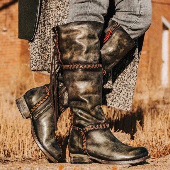 FREEBIRD RASCAL Leather Knee Boot - Sz 8 - Picture 1 of 7